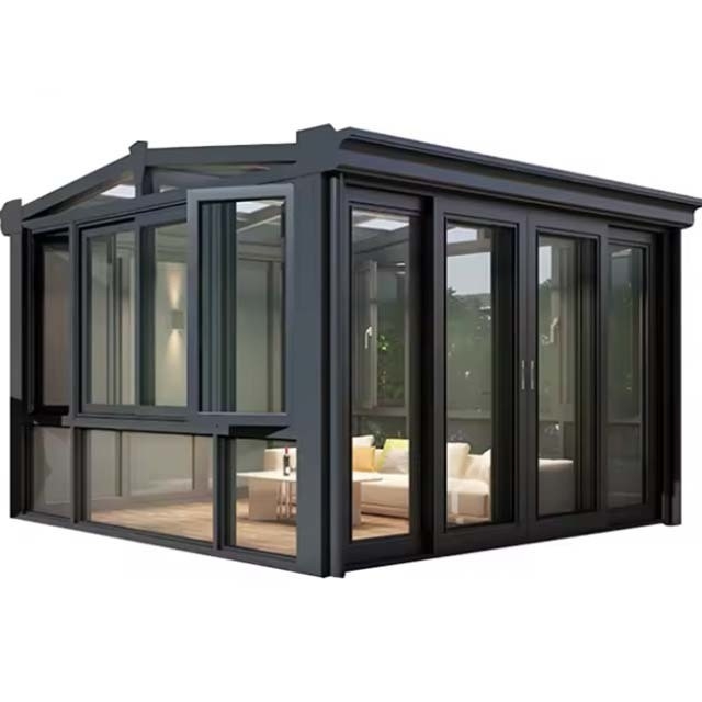 Sliding Double Door and Polygon Roof Molding The Perfect Addition to Your Glass House
