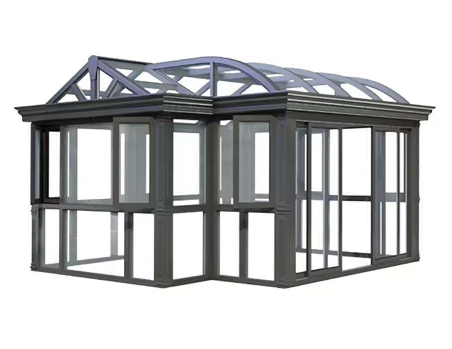 Sliding Double Door Veranda Aluminum Glass Winter Garden Sunroom For Office Building