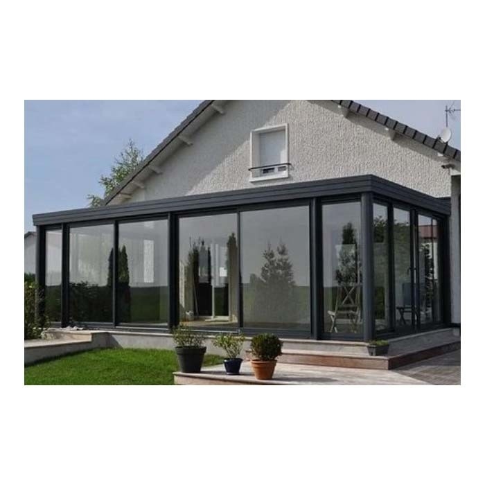 Four Season Solarium Glass Sunrooms With Green Glass Color And Customized Roof Design
