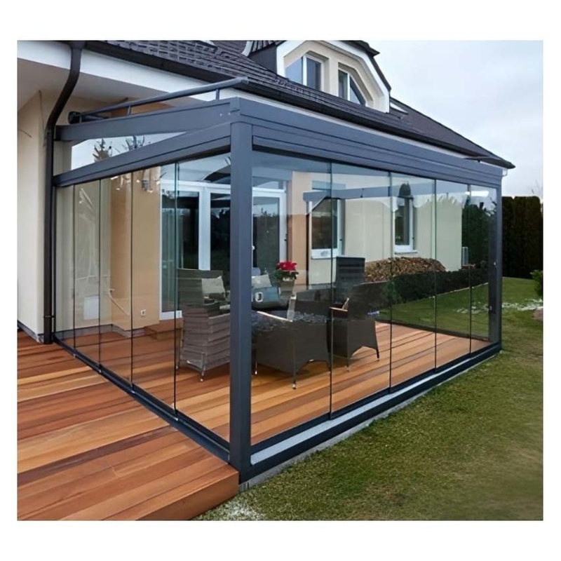 Sliding Double Door Four Season Sun House For Aluminum Profile In Office Building