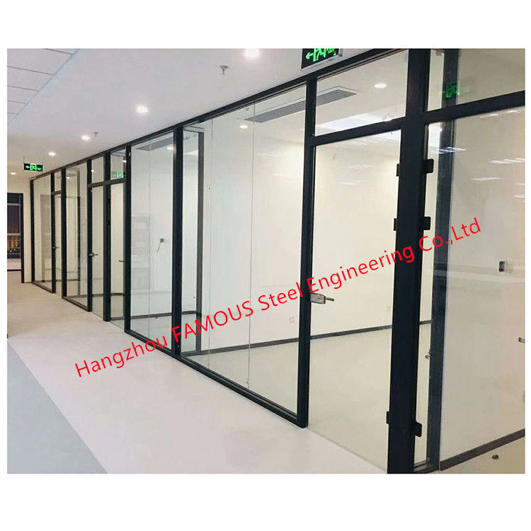 Aluminum Tempered Glass Partition Walls Fully Enclosed Office Cubicles