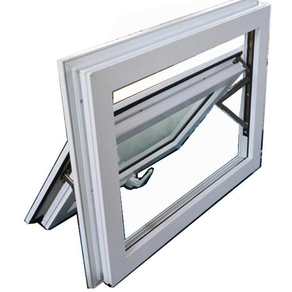 Ventilated Aluminum Storm Windows Toughened Glass Awning UPVC Windows