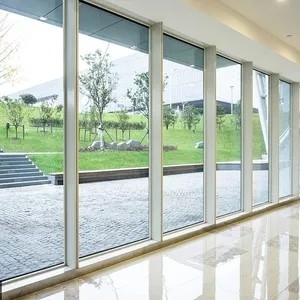 French Casement Picture Window With Aluminum Frame Transparent Tempered Glass