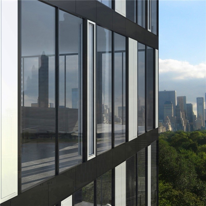 Aluminum Profile Tinted Tempered Glass Curtain Wall Thermal Break