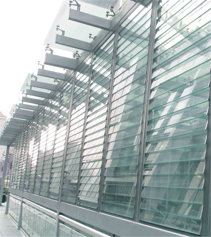 Transparent Frosted Sunshade Glass Louvers Window Good Permeability